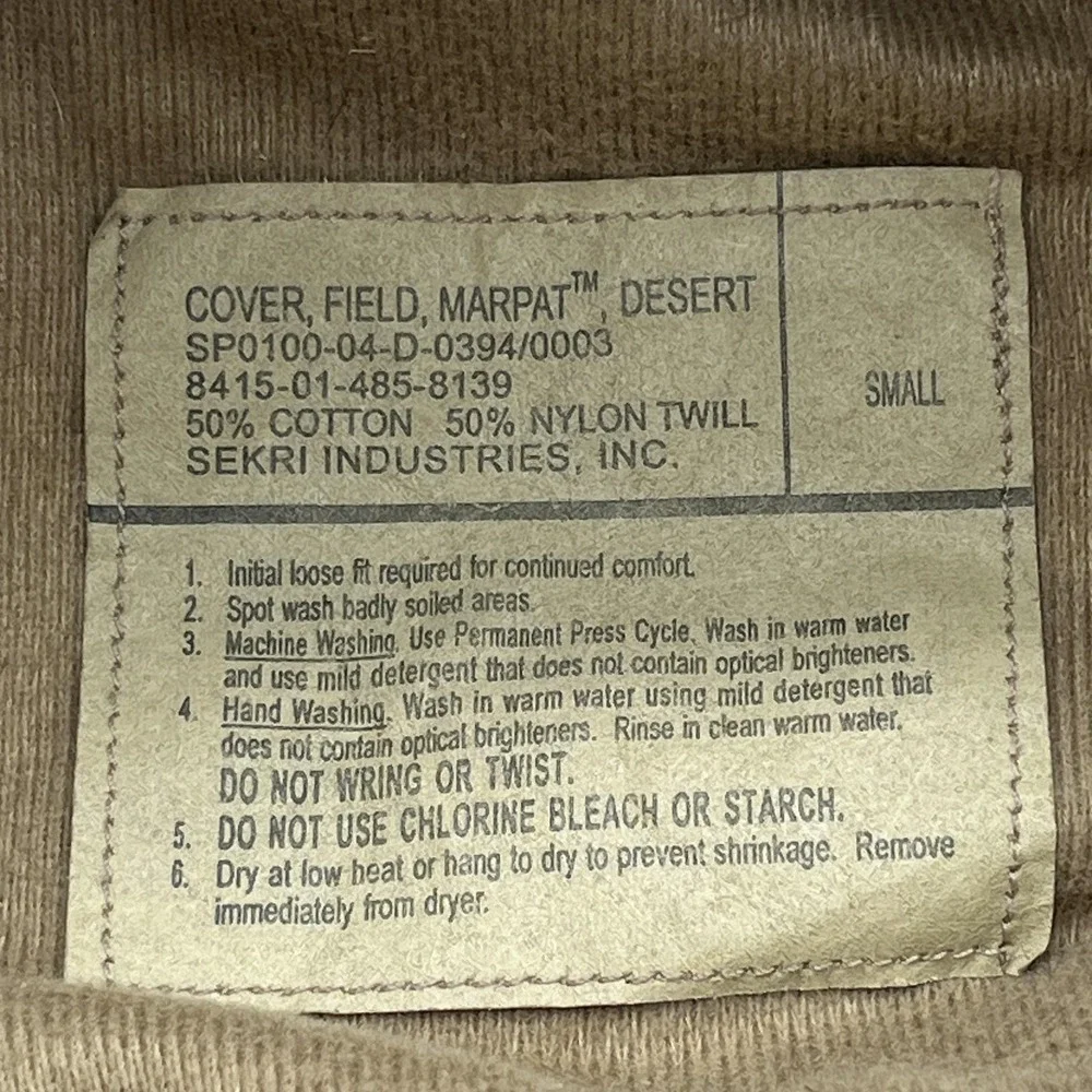 USMC Marine Corps MARPAT Desert Boonie Hat Small SEKRI Camo Wide Brim Chin Strap - Picture 9 of 9